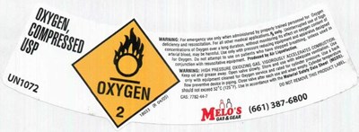 Compressed Oxygen Label 1 (Compressed Oxygen Label)
